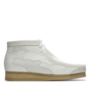 Botas Casual Clarks Wallabee Patch Masculino Branco | CLK014PEB