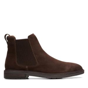 Botas Chelsea Clarks Clarkdale Hall Masculino Marrom Escuro | CLK019EYT