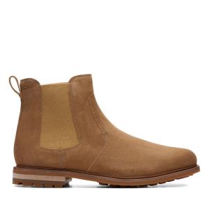 Botas Chelsea Clarks Foxwell Top Masculino Marrom Escuro | CLK495BVR