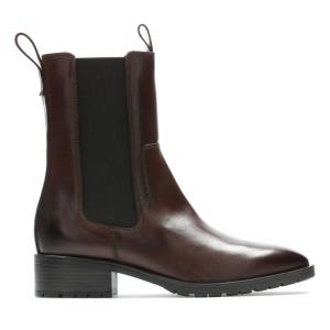 Botas Chelsea Clarks Lydia Top Feminino Marrom | CLK041QUK