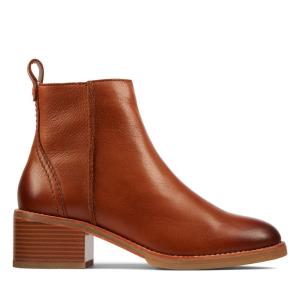 Botas Salto Alto Clarks Cologne Zip Feminino Marrom Escuro | CLK219EKA