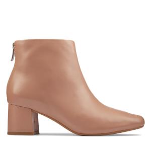 Botas Salto Alto Clarks Sheer55 Zip Feminino Marrom | CLK184PDJ