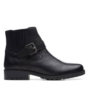 Botins Clarks Clarkwell Alças Feminino Pretas | CLK346RVU