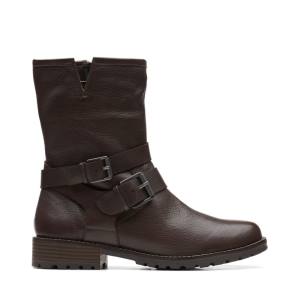 Botins Clarks Clarkwell Medio Feminino Marrom Escuro | CLK739ZTS