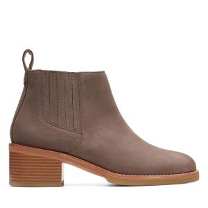 Botins Clarks Cologne Top Feminino Cinzentas Escuro Marrom | CLK736VIL