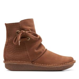 Botins Clarks Funny Oak Feminino Marrom Escuro | CLK843NMT