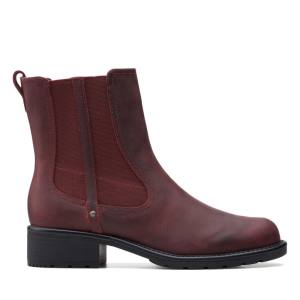 Botins Clarks Orinoco Club Feminino Vermelhas Escuro | CLK658NIM