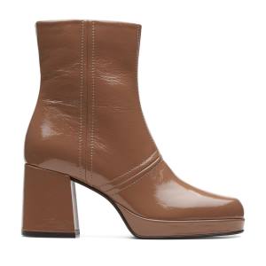 Botins Clarks Pique Zip Feminino Luz Marrom | CLK280LUI