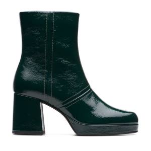 Botins Clarks Pique Zip Feminino Verdes Escuro | CLK736WMA