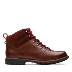 Botins Clarks Westcombe Hi Impermeáveis Masculino Vermelhas Escuro | CLK490YMV