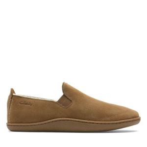 Chinelos Clarks Home Mocc Masculino Marrom | CLK598OUJ