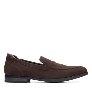 Loafers Clarks Bradish Ease Masculino Marrom Escuro | CLK382RXE