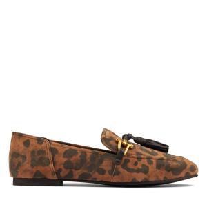 Loafers Clarks Pure 2 Tassel Feminino Leopardo | CLK943KQX