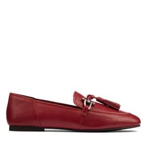 Loafers Clarks Pure 2 Tassel Feminino Vermelhas | CLK184OFI