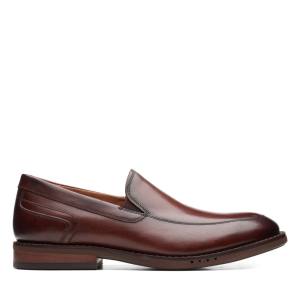 Loafers Clarks Un Hugh Step Masculino Marrom | CLK206FCG