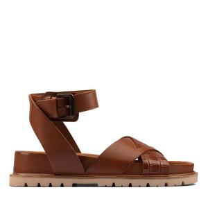 Sandalias Clarks Orianna Cross Feminino Marrom Escuro | CLK235WOT