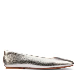 Sapatos De Ballet Clarks Pure Ballet 2 Feminino Metal | CLK483ENG