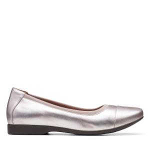 Sapatos De Ballet Clarks Un Darcey Cap 2 Feminino Platina | CLK948OQR