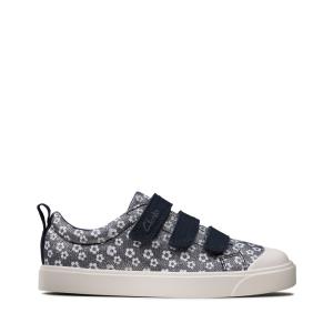 Sapatos De Lona Clarks City Vibe Kid Menina Azul Marinho | CLK098NCT