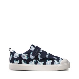 Sapatos De Lona Clarks City Vibe Kid Menina Azul Marinho | CLK531CBL