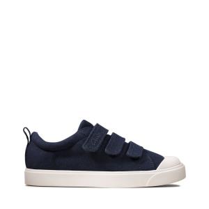 Sapatos De Lona Clarks City Vibe Kid Menina Azul Marinho | CLK625QMY