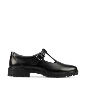 Sapatos Escolares Clarks Dempster Bar Youth Menina Pretas | CLK326ZAB