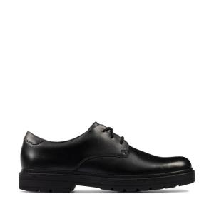 Sapatos Escolares Clarks Loxham Derby Youth Menina Pretas | CLK905YZJ