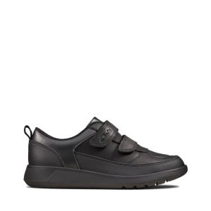 Sapatos Escolares Clarks Scape Flare Kid Menino Pretas | CLK052YWC