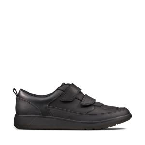 Sapatos Escolares Clarks Scape Flare Youth Menino Pretas | CLK875KGC