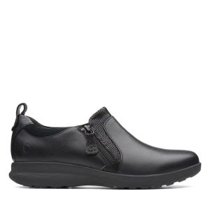 Sapatos Pretos Clarks Un Adorn Zip Feminino Pretas | CLK427IZD