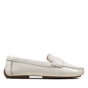 Sapatos Rasos Clarks C Mocc Feminino Branco | CLK147OEI