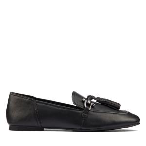 Sapatos Rasos Clarks Pure 2 Tassel Feminino Pretas | CLK012PLN