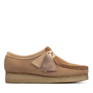 Sapatos Rasos Clarks Wallabee Feminino Luz Marrom | CLK687ARM