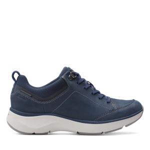 Sapatos Rasos Clarks Wave 2.0 Renda. Feminino Azul Marinho | CLK362ILO