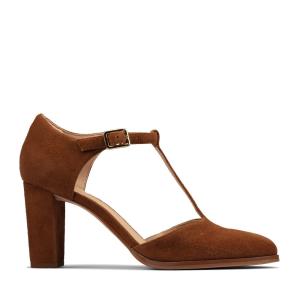 Sapatos Salto Alto Clarks Kaylin 85 T Bar Feminino Marrom | CLK948EUO