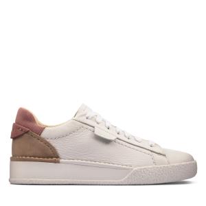 Tenis Clarks Craft Cup Renda Feminino Branco Rosa | CLK079IXS