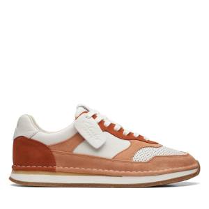 Tenis Clarks Craft Run Tor Masculino Branco Laranja | CLK691KJF