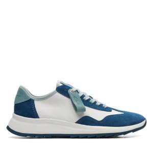 Tenis Clarks Dash Lite Lo Feminino Branco Azuis | CLK463YPL