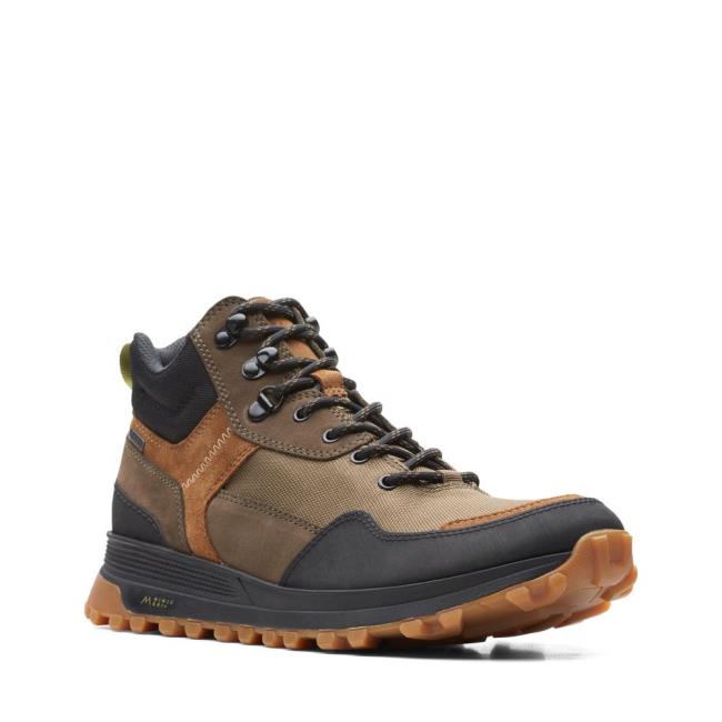 Botas Casual Clarks ATL Trek Hi GORE-TEX Masculino Verde Oliva Escuro | CLK814XOI