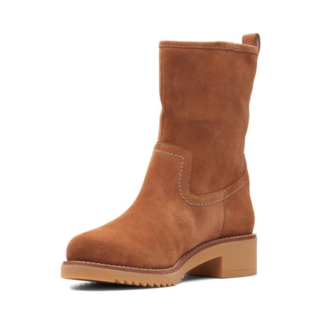 Botas Casual Clarks Eden Medio Hi Feminino Marrom Escuro | CLK163IAD