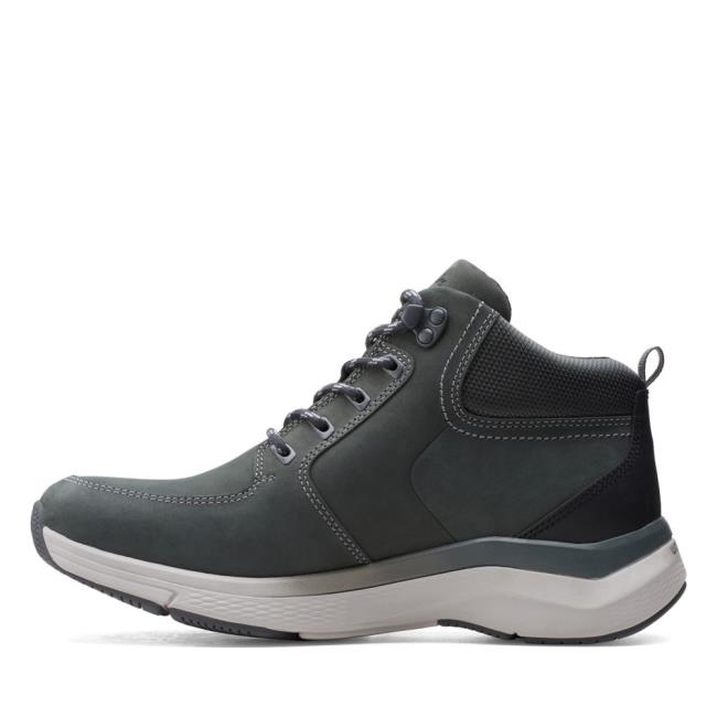 Botas Casual Clarks Wave2.0 Hi Masculino Cinzentas Escuro | CLK089PDL