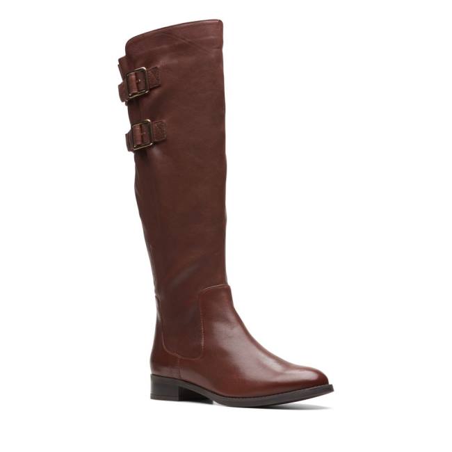 Botas De Cano Alto Clarks Hamble Up Feminino Marrom | CLK189BSR