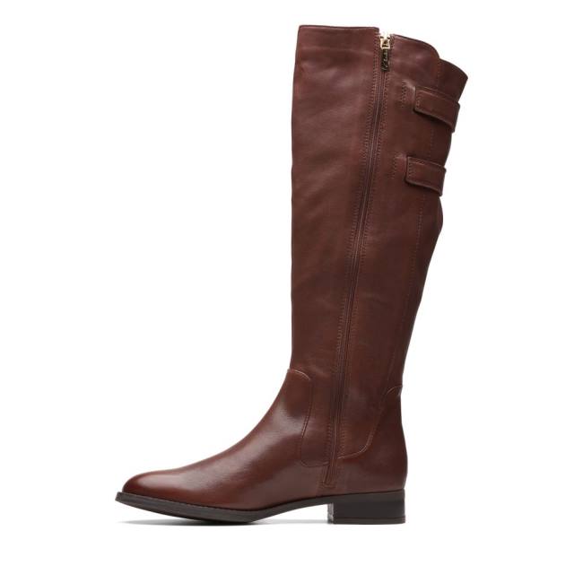 Botas De Cano Alto Clarks Hamble Up Feminino Marrom | CLK189BSR