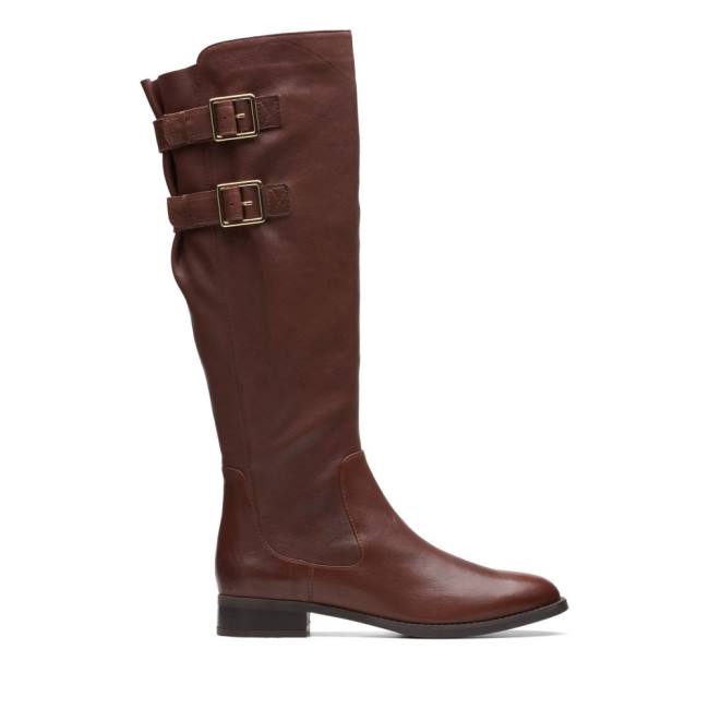 Botas De Cano Alto Clarks Hamble Up Feminino Marrom | CLK189BSR