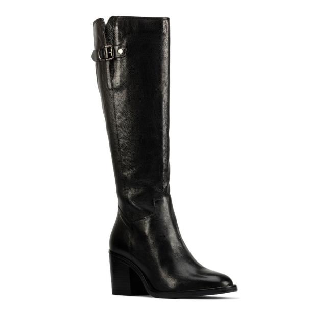 Botas De Cano Alto Clarks Mascarpone 2 Up Feminino Pretas | CLK461VKZ