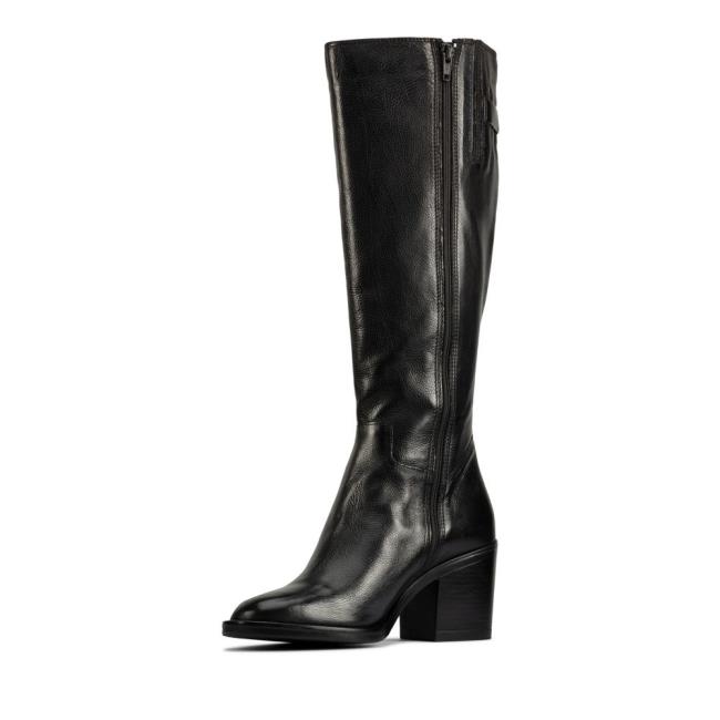 Botas De Cano Alto Clarks Mascarpone 2 Up Feminino Pretas | CLK461VKZ