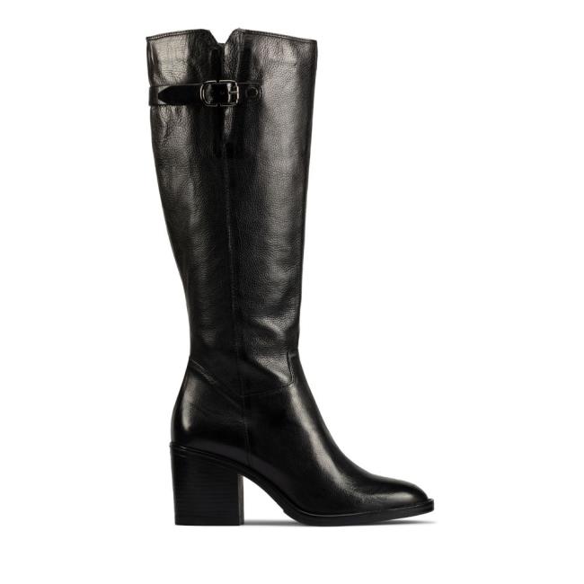 Botas De Cano Alto Clarks Mascarpone 2 Up Feminino Pretas | CLK461VKZ