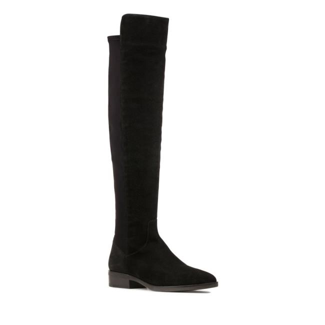 Botas De Cano Alto Clarks Pure Caddy Feminino Pretas | CLK095WUV