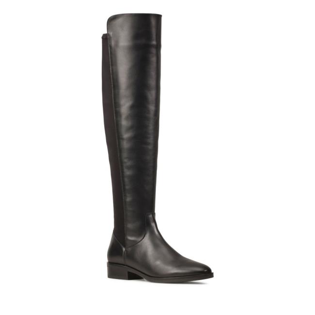 Botas De Cano Alto Clarks Pure Caddy Feminino Pretas | CLK506PTW