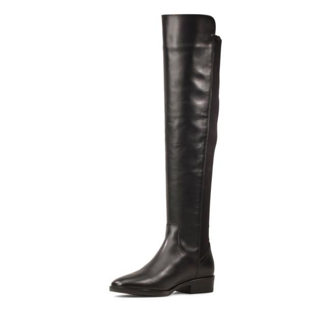 Botas De Cano Alto Clarks Pure Caddy Feminino Pretas | CLK506PTW